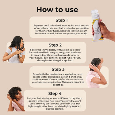 Fix My Curls Protein Styling Duo| For Curly, Wavy, Dry & Frizzy Hair | Frizz Control | Silicone Free Curl Defining Cream & Gel| 50gm each
